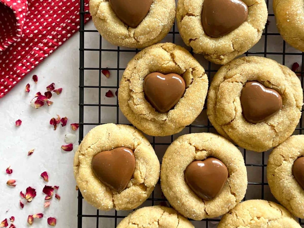Valentine Peanut Butter Blossoms
