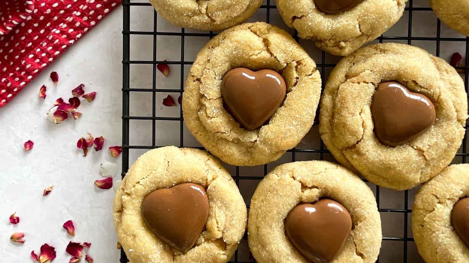 Valentine Peanut Butter Blossoms