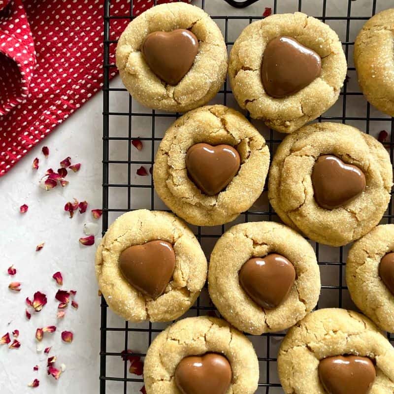 Valentine Peanut Butter Blossoms