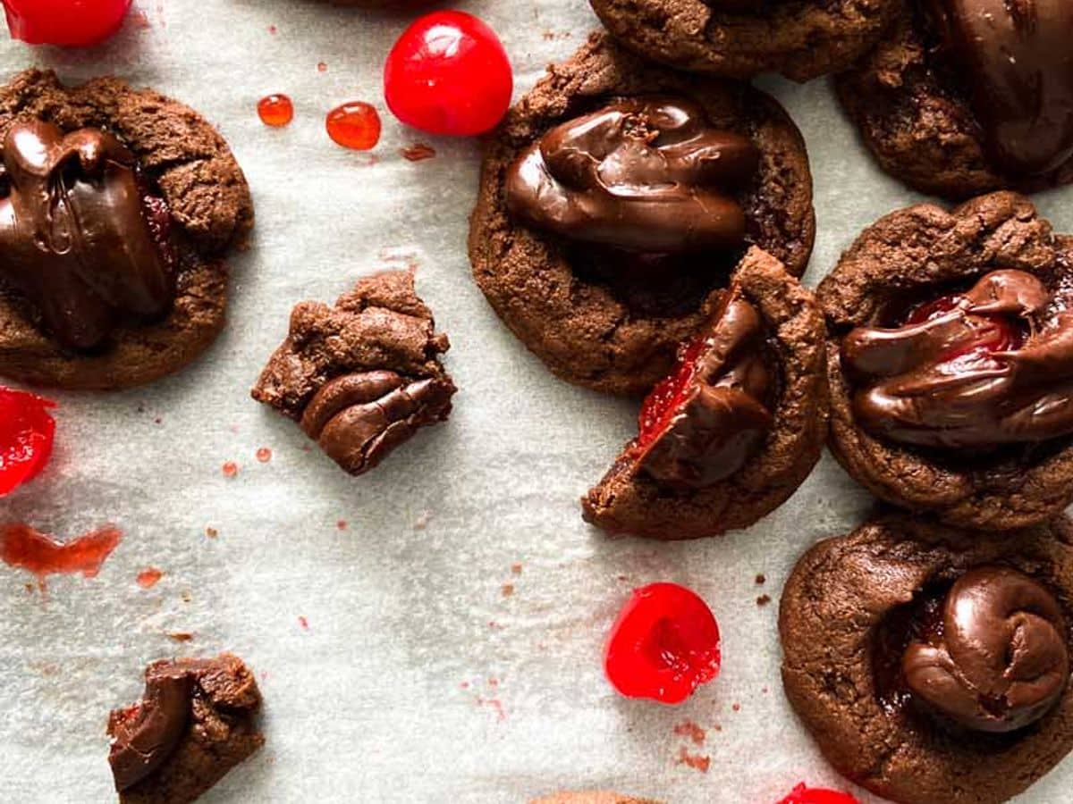 Chocolate Cherry Fudge Cookies
