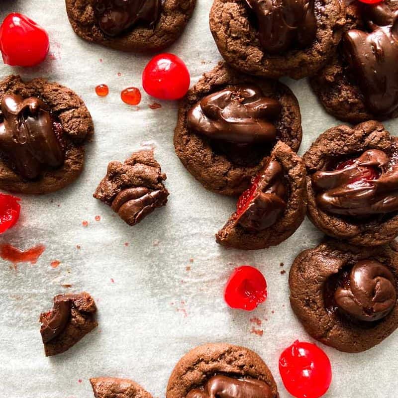 Chocolate Cherry Fudge Cookies
