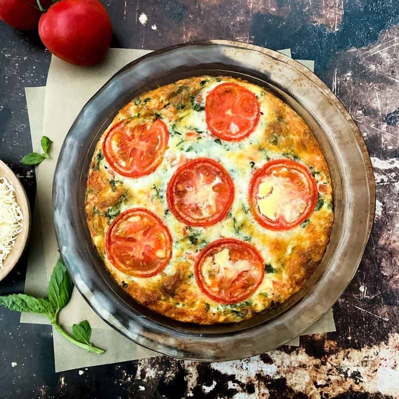 Crustless Caprese Quiche