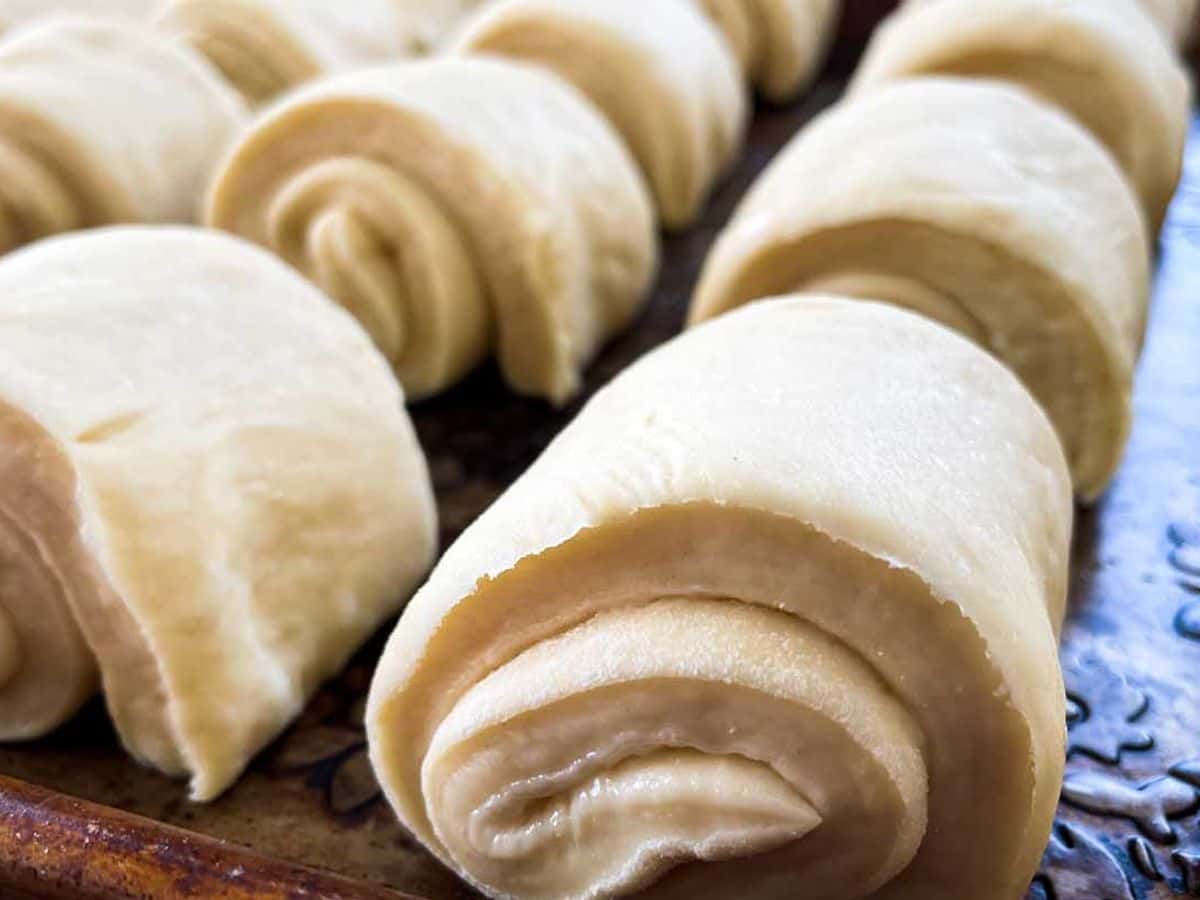 lion house dinner rolls on sheet pan ready to bake
