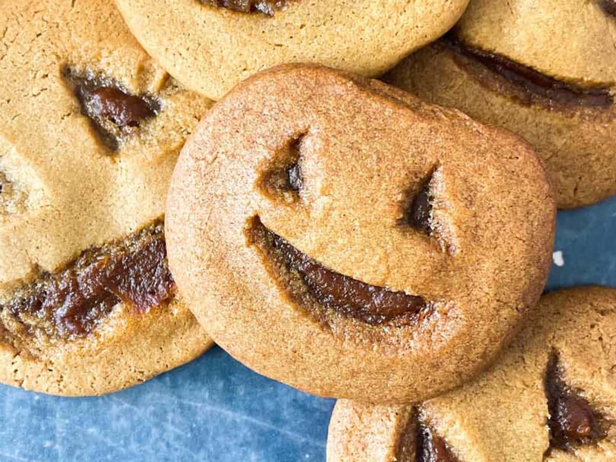 little debbie pumpkin delights copycat cookies with pumpkin butter piled up together