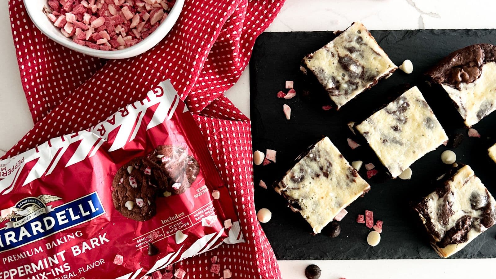 Peppermint Cream Cheese Brownies
