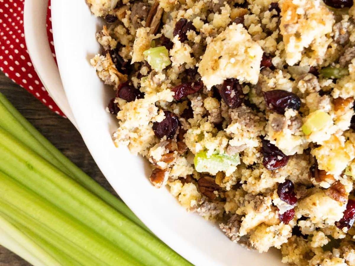 Pineapple Sausage Cornbread Stuffing