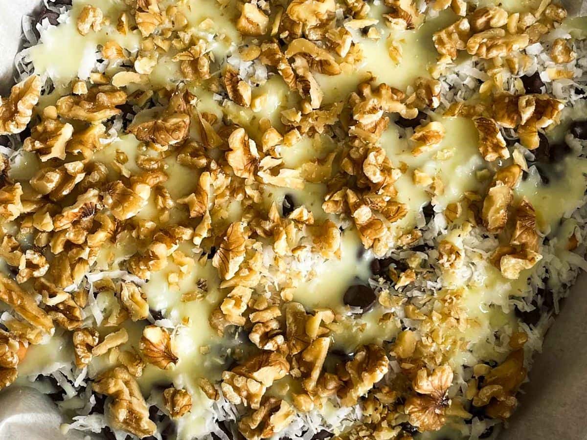 unbaked seven layer magic bars