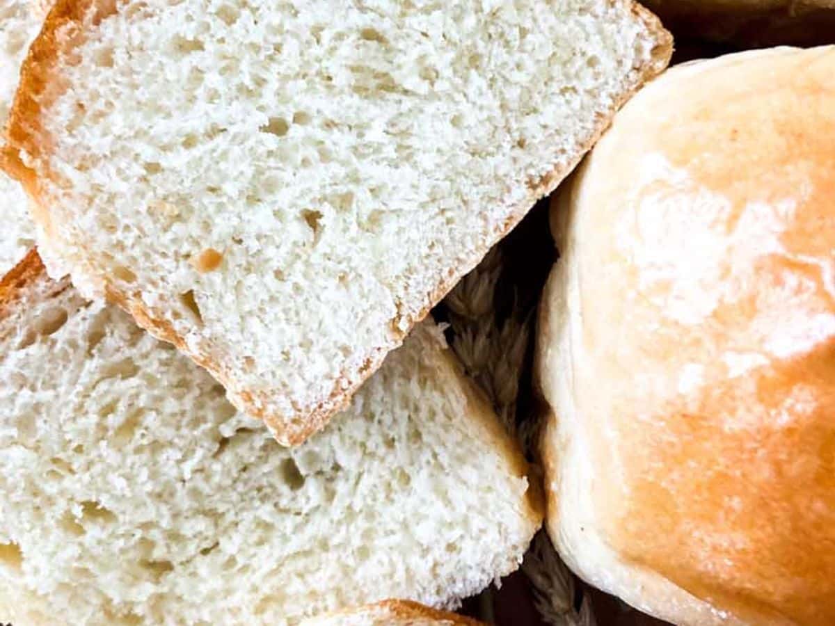 sourdough bread slices laying on top of each other on a table