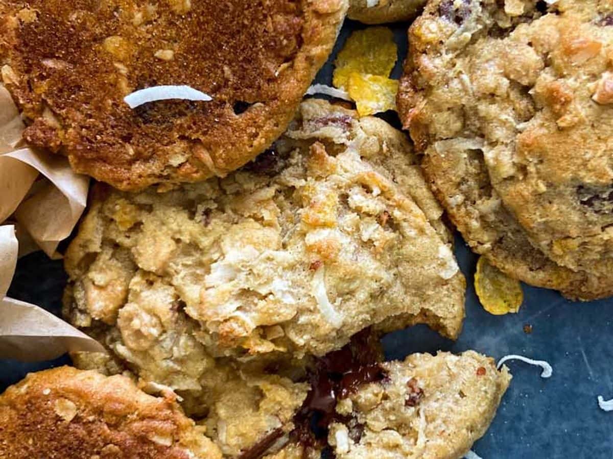 texas cowboy cookies in a pile