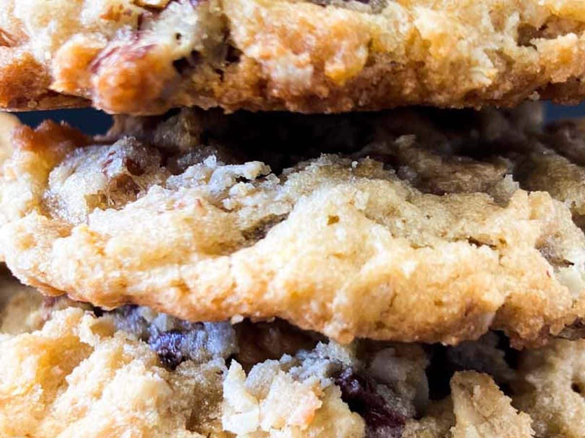 texas cowboy cookies stacked