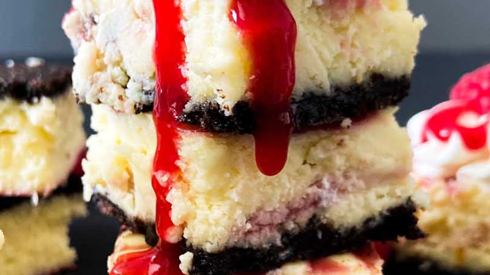 White Chocolate Raspberry Cheesecake Bars