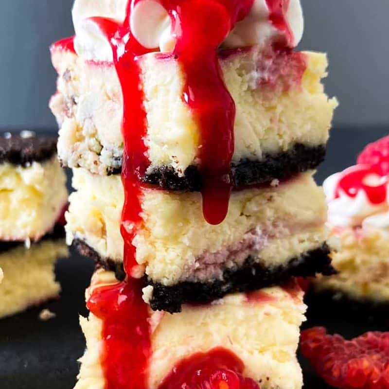White Chocolate Raspberry Cheesecake Bars